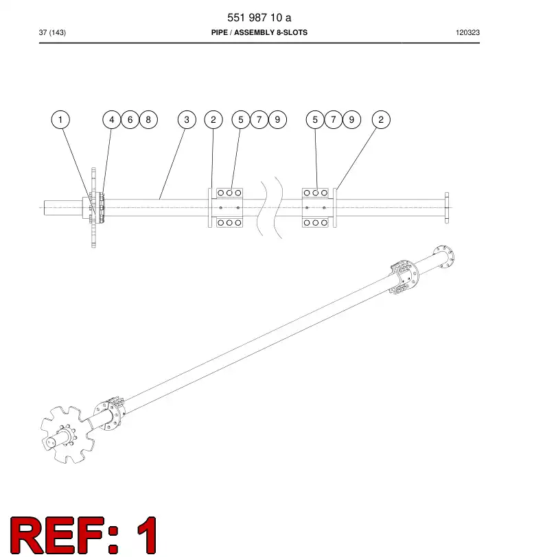 55197794a 551 977 94a Flange - Sandvik Technical Drawing