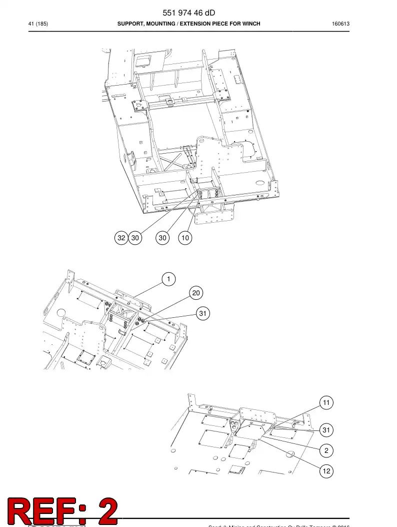 55197900 551 979 00 Plate - Sandvik Technical Drawing