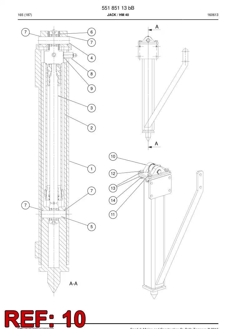 55197915 551 979 15 Bracket - Sandvik Technical Drawing
