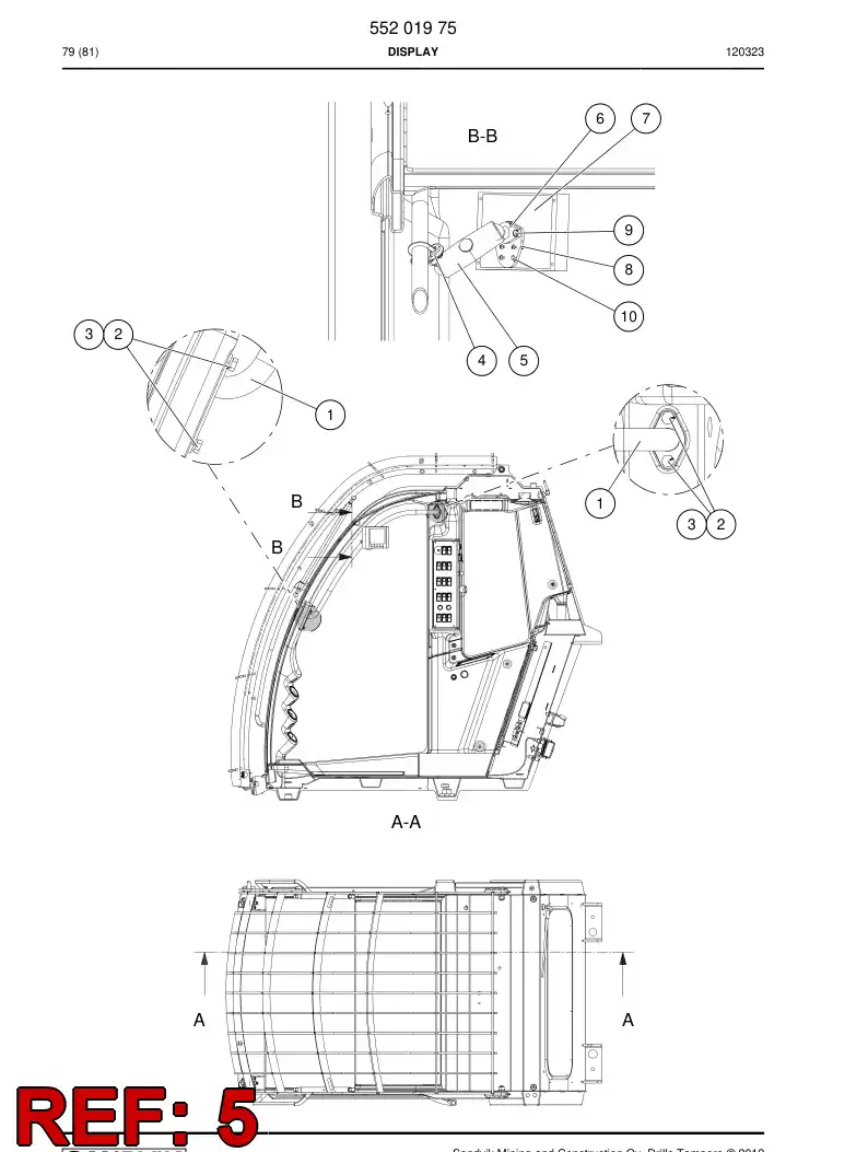 55197989 551 979 89 Bracket, Mounting - Sandvik Technical Drawing