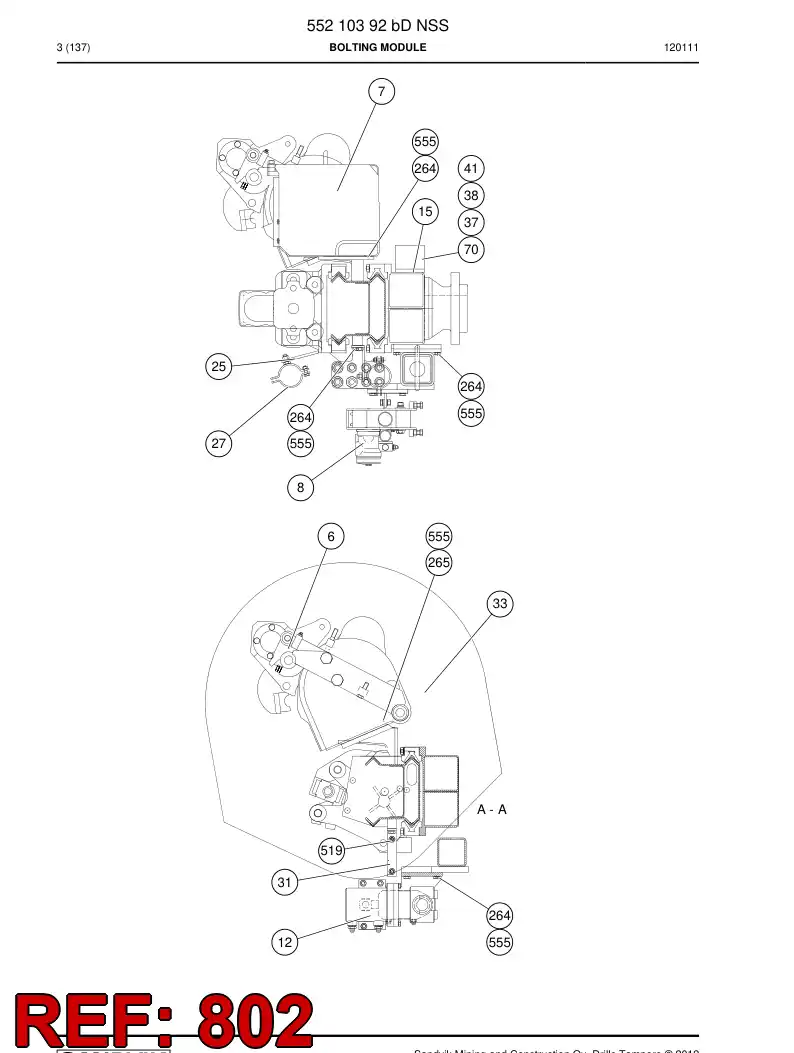 55198002b 551 980 02b HOSING - Sandvik Technical Drawing