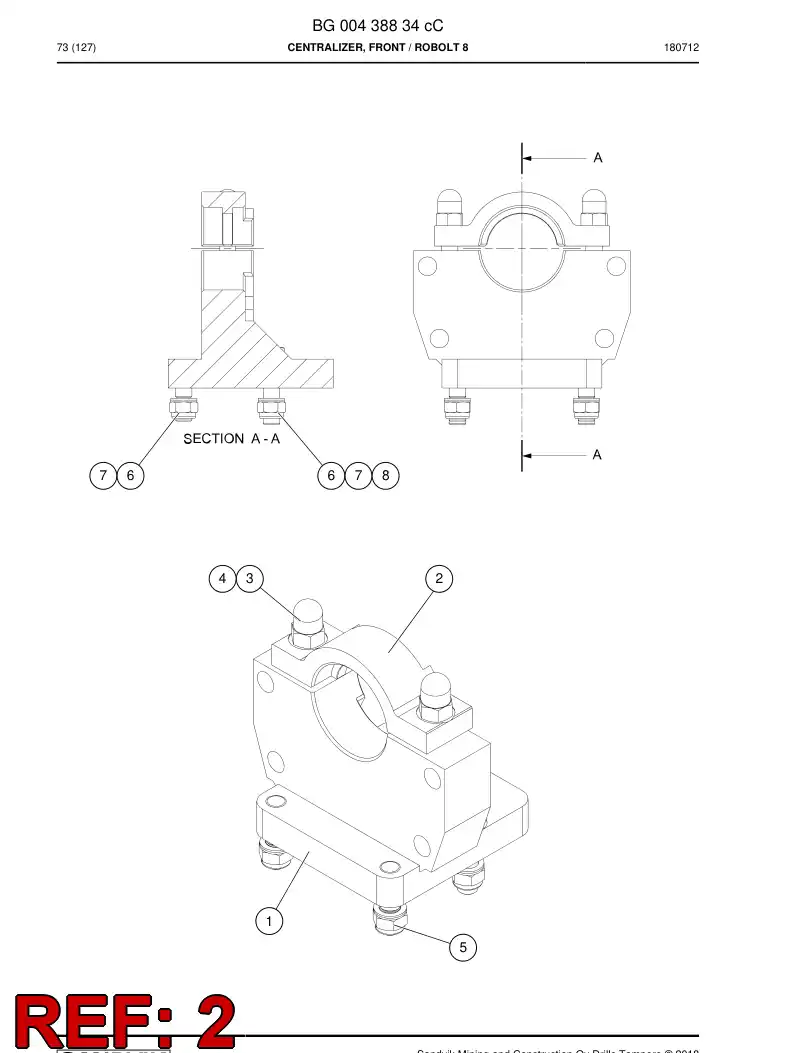 55198008 551 980 08 Cover - Sandvik Technical Drawing
