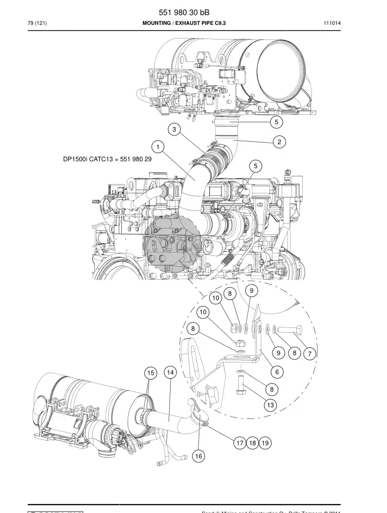 55198030b 551 980 30b Mounting - Sandvik Technical Drawing