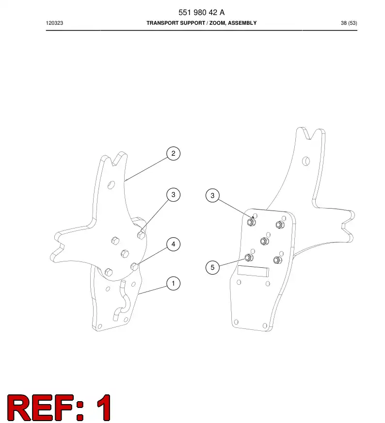 55198044a 551 980 44a Bracket - Sandvik Technical Drawing