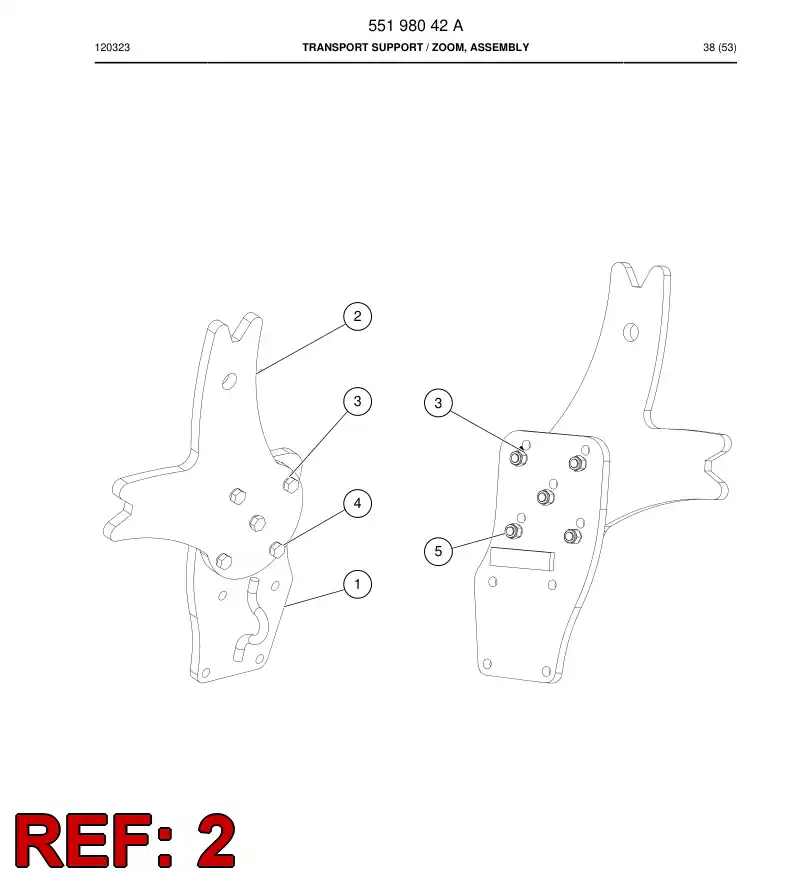 55198051a 551 980 51a Support, Transport - Sandvik Technical Drawing