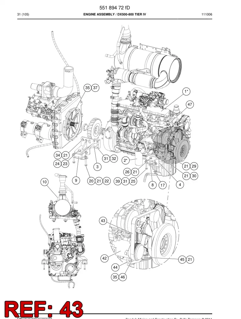 55198068 551 980 68 Belt - Sandvik Technical Drawing