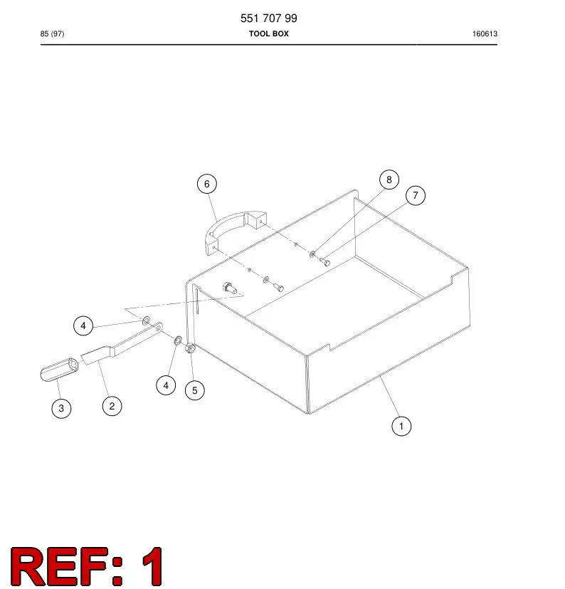 55198127a 551 981 27a Tool Box - Sandvik Technical Drawing