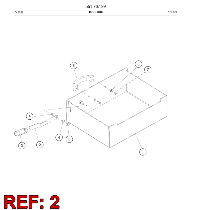 55198128 551 981 28 Lever - Sandvik Technical Drawing