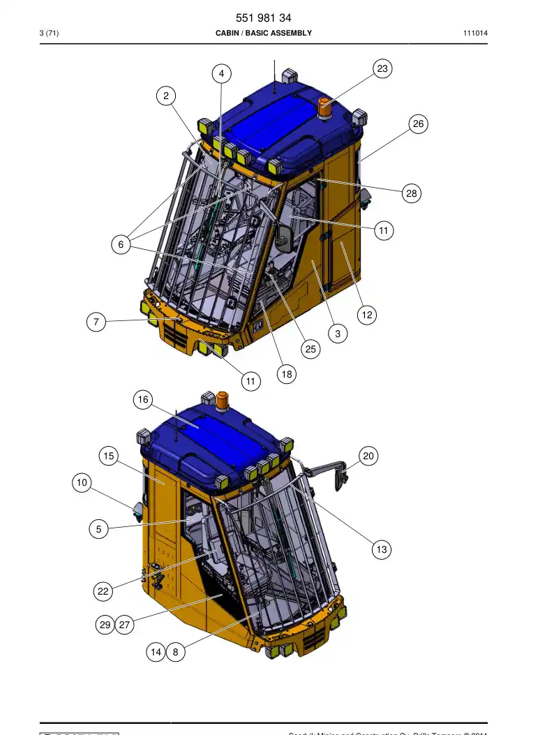 55198134 551 981 34 CABIN - Sandvik Technical Drawing