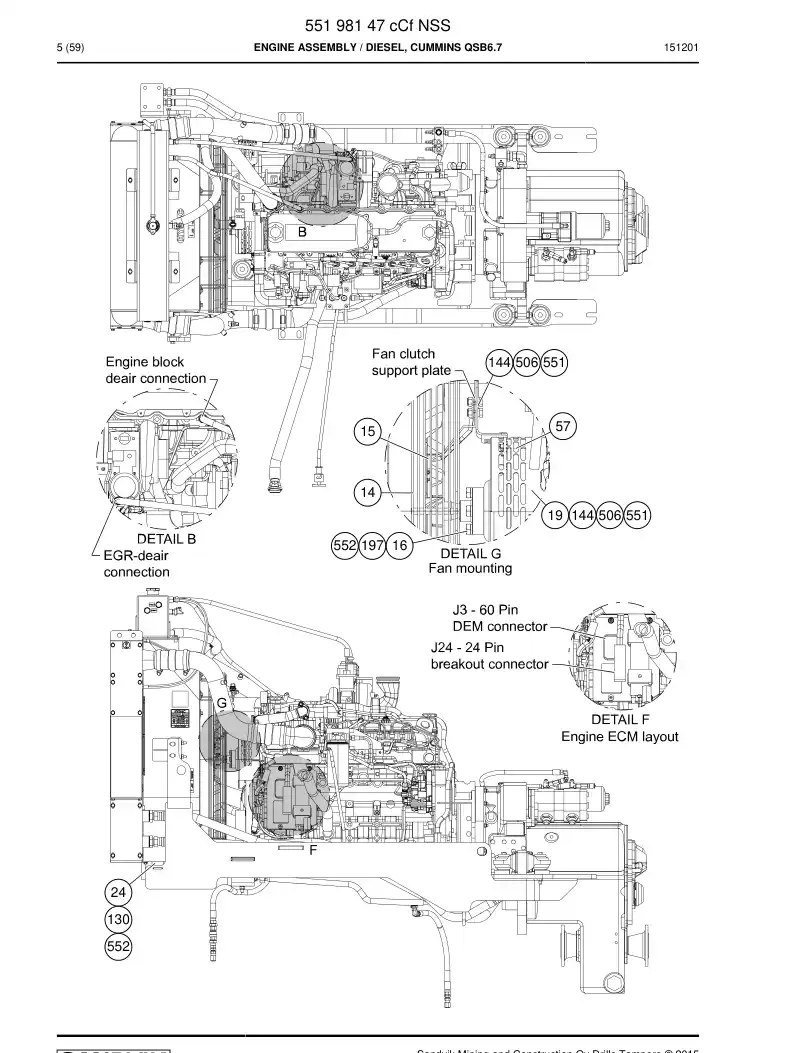 55198147c 551 981 47c Engine Assembly - Sandvik Technical Drawing