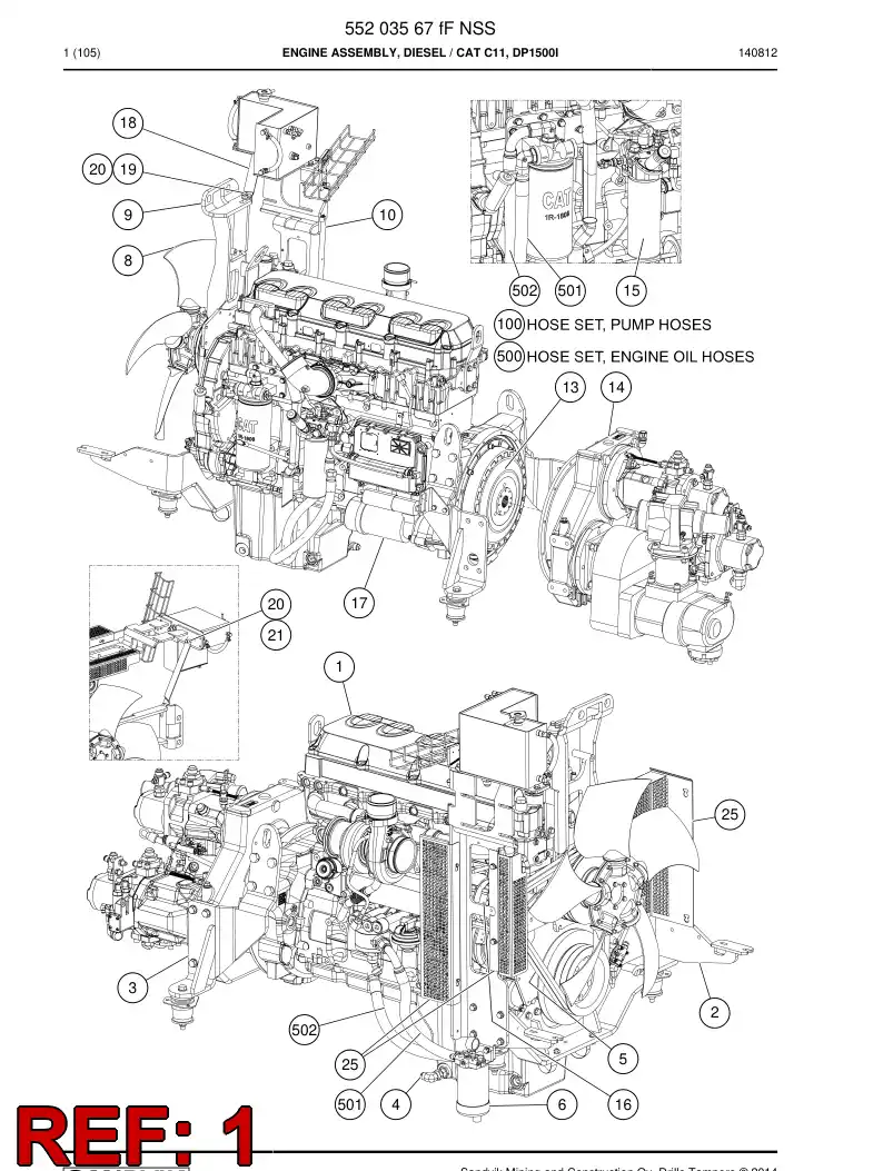 55198200a 551 982 00a Engine - Sandvik Technical Drawing