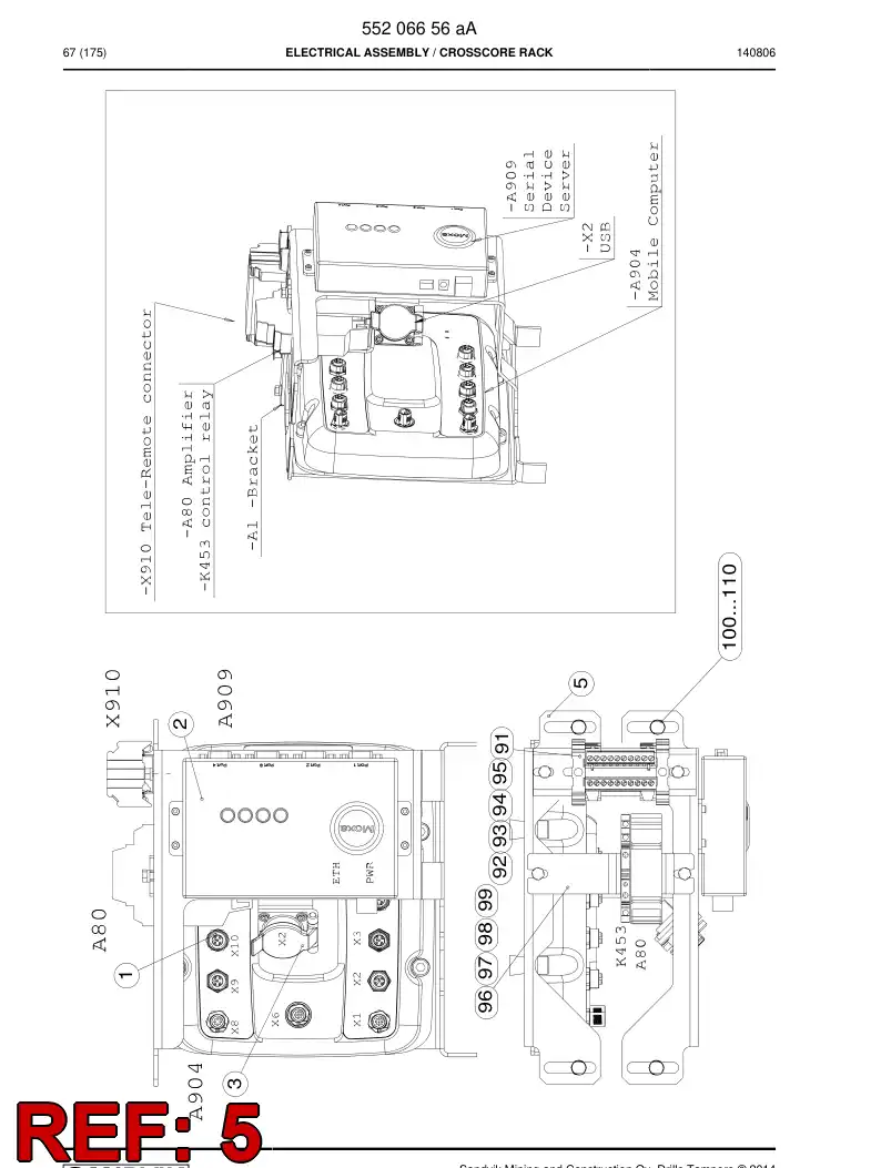 55198202a 551 982 02a Bracket - Sandvik Technical Drawing