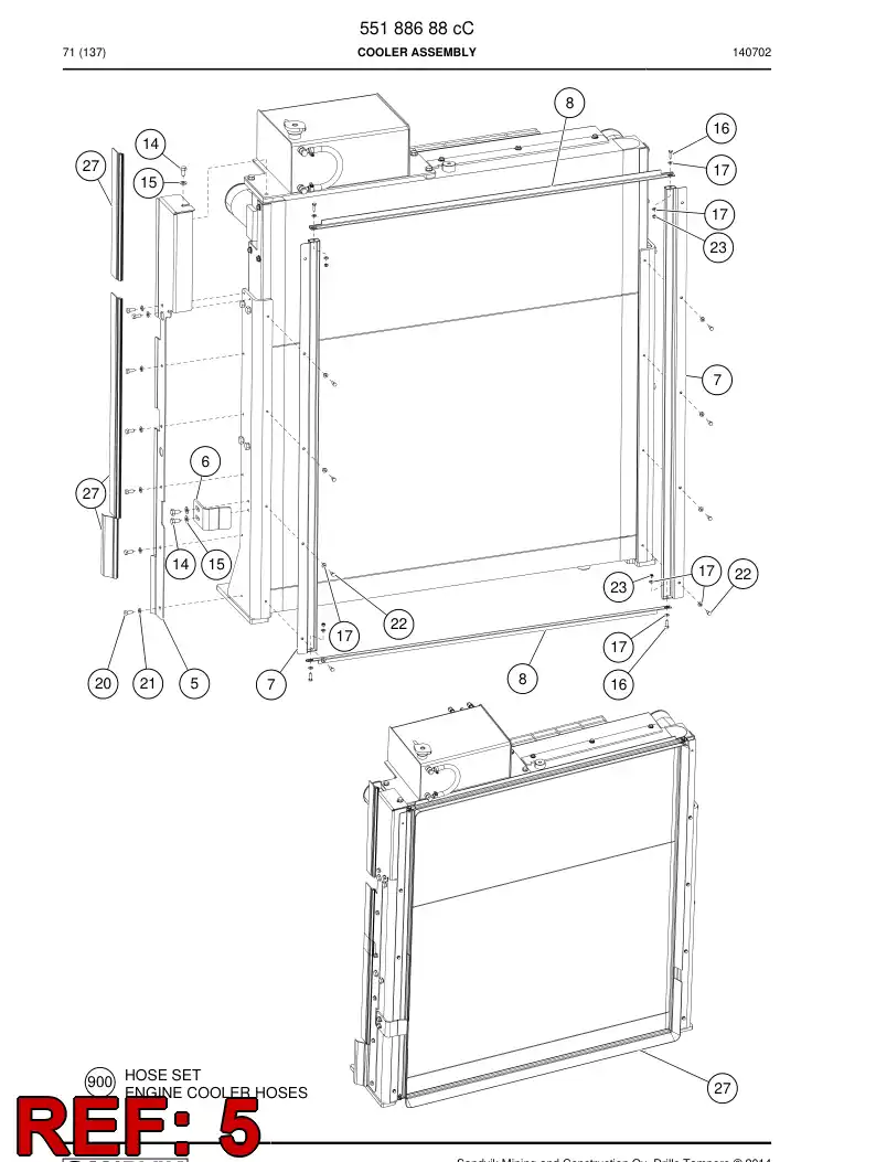 55198214a 551 982 14a Plate - Sandvik Technical Drawing