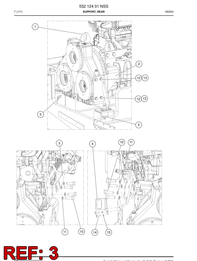 55198215a 551 982 15a Support - Sandvik Technical Drawing