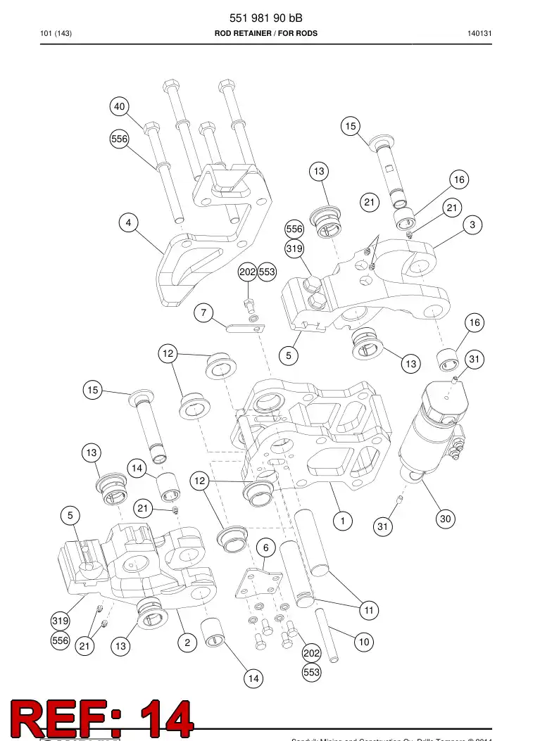 55198224a 551 982 24a Bushing - Sandvik Technical Drawing