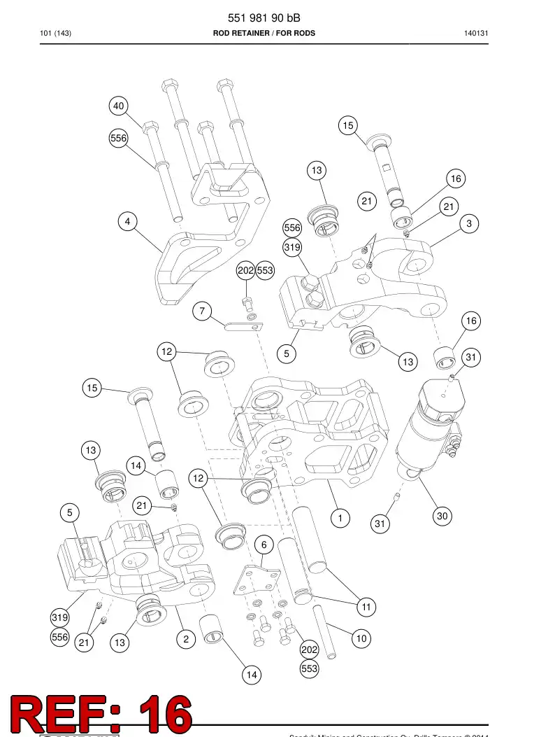 55198225 551 982 25 Bushing - Sandvik Technical Drawing