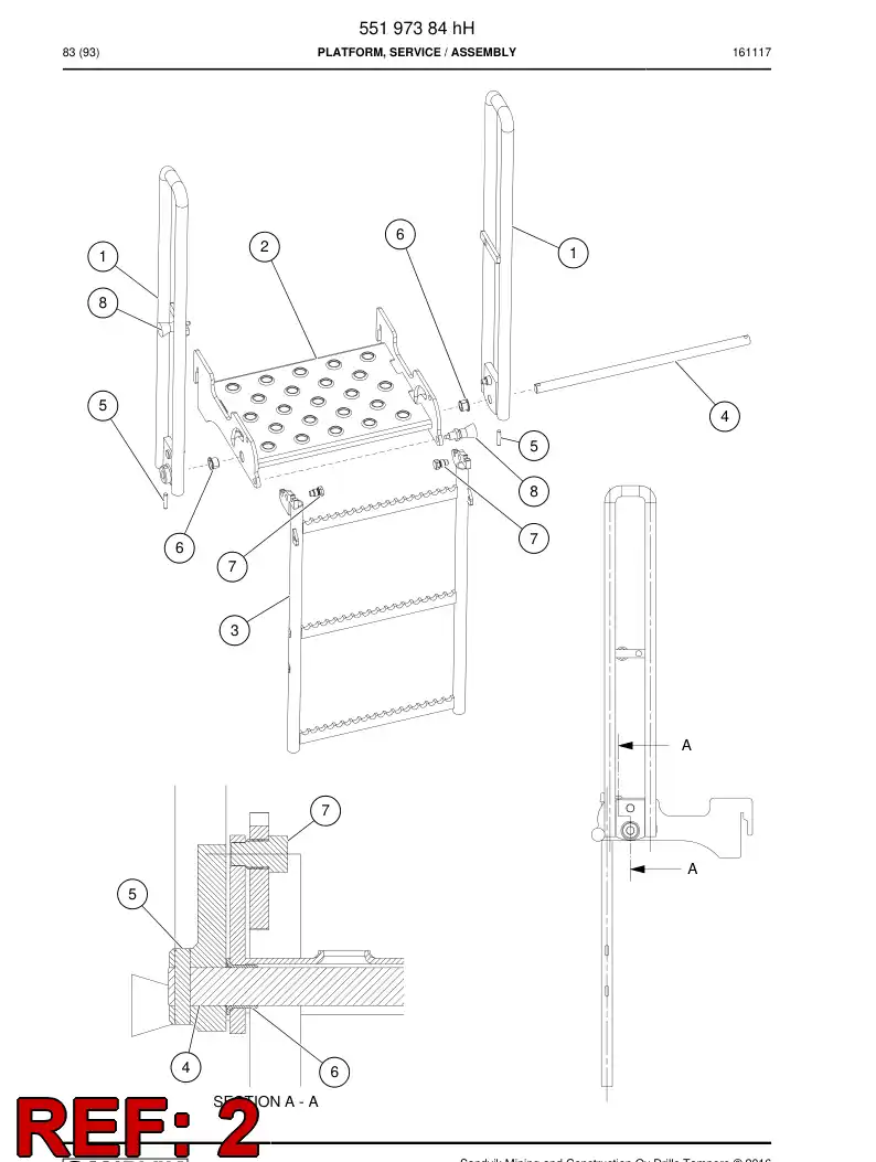 55198366 551 983 66 Platform, Service - Sandvik Technical Drawing