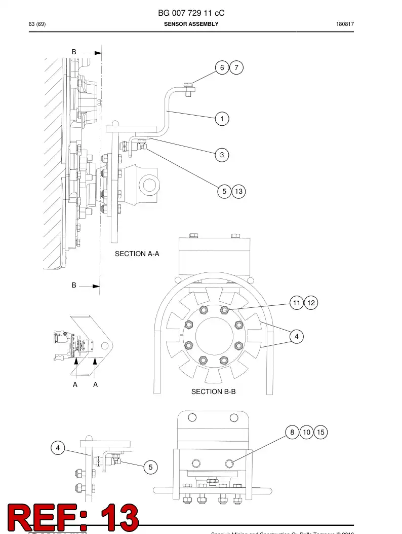 55198382 551 983 82 Cable, Pre-Wired Plug - Sandvik Technical Drawing