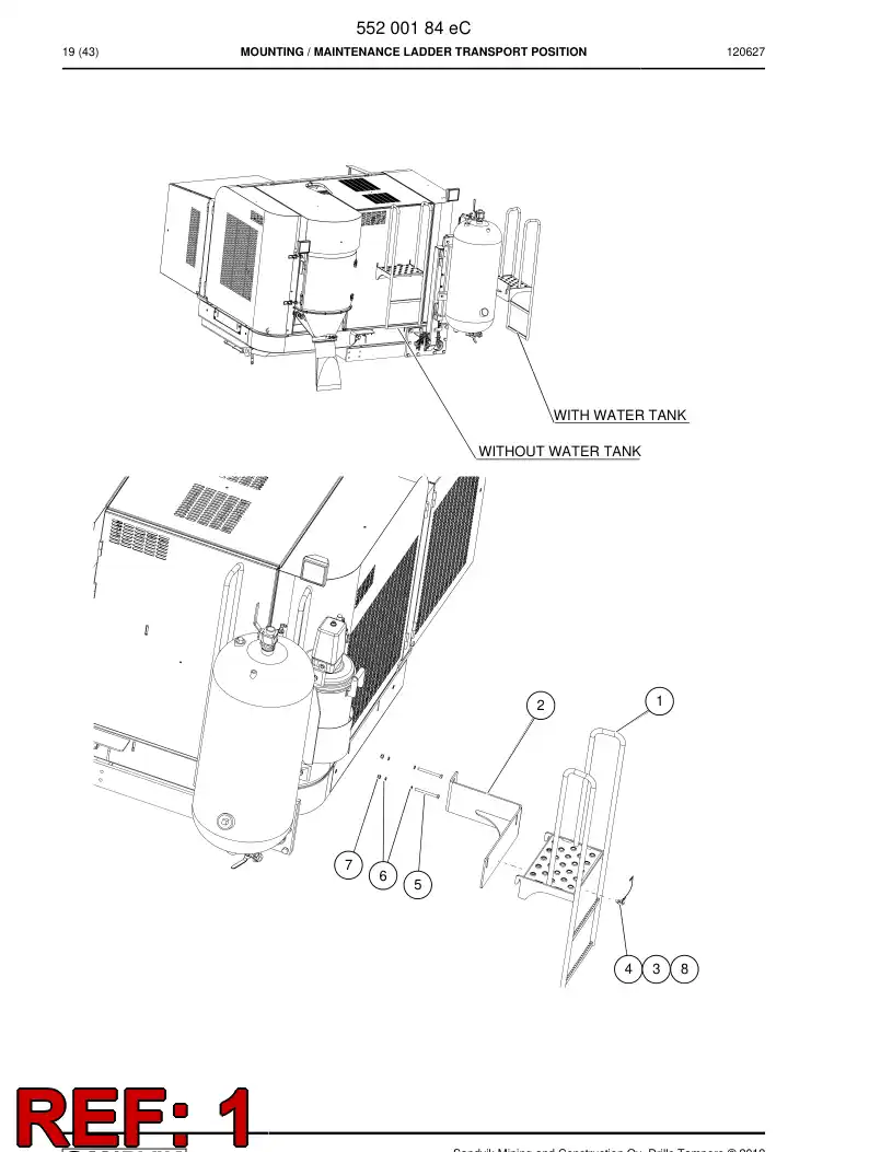 55198392b 551 983 92b Supporting block assembly - Sandvik Technical Drawing