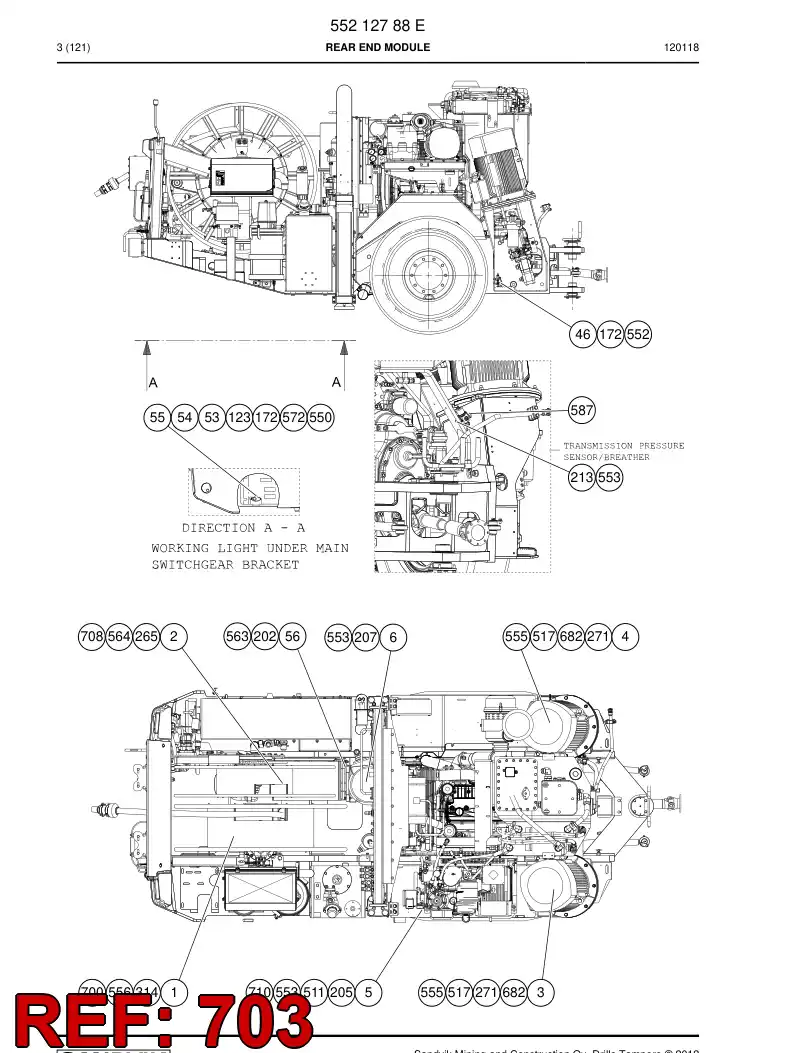 55198395 551 983 95 BRACKET - Sandvik Technical Drawing