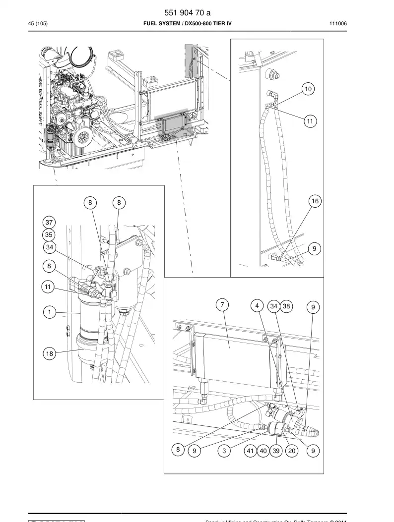 55198402 551 984 02 Fuel filter - Sandvik Technical Drawing