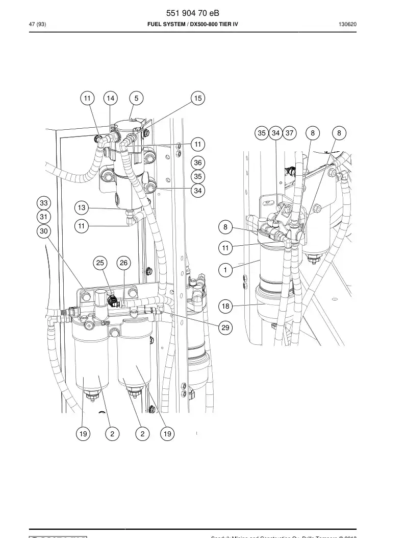 55198402a 551 984 02a Filter, Fuel - Sandvik Technical Drawing
