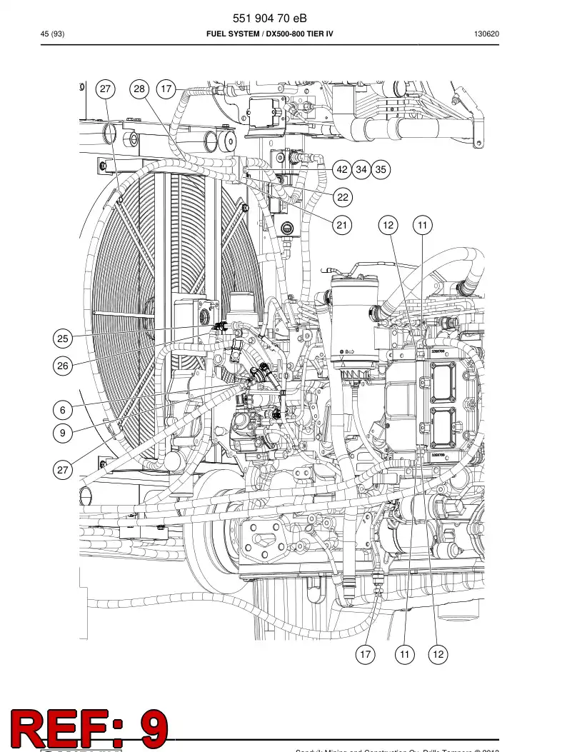 55198511 551 985 11 Clamp, Hose - Sandvik Technical Drawing