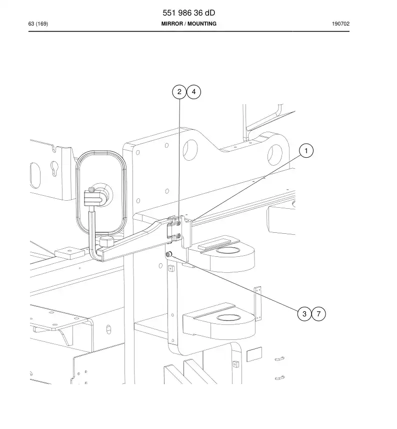 55198636d 551 986 36d Mirror - Sandvik Technical Drawing
