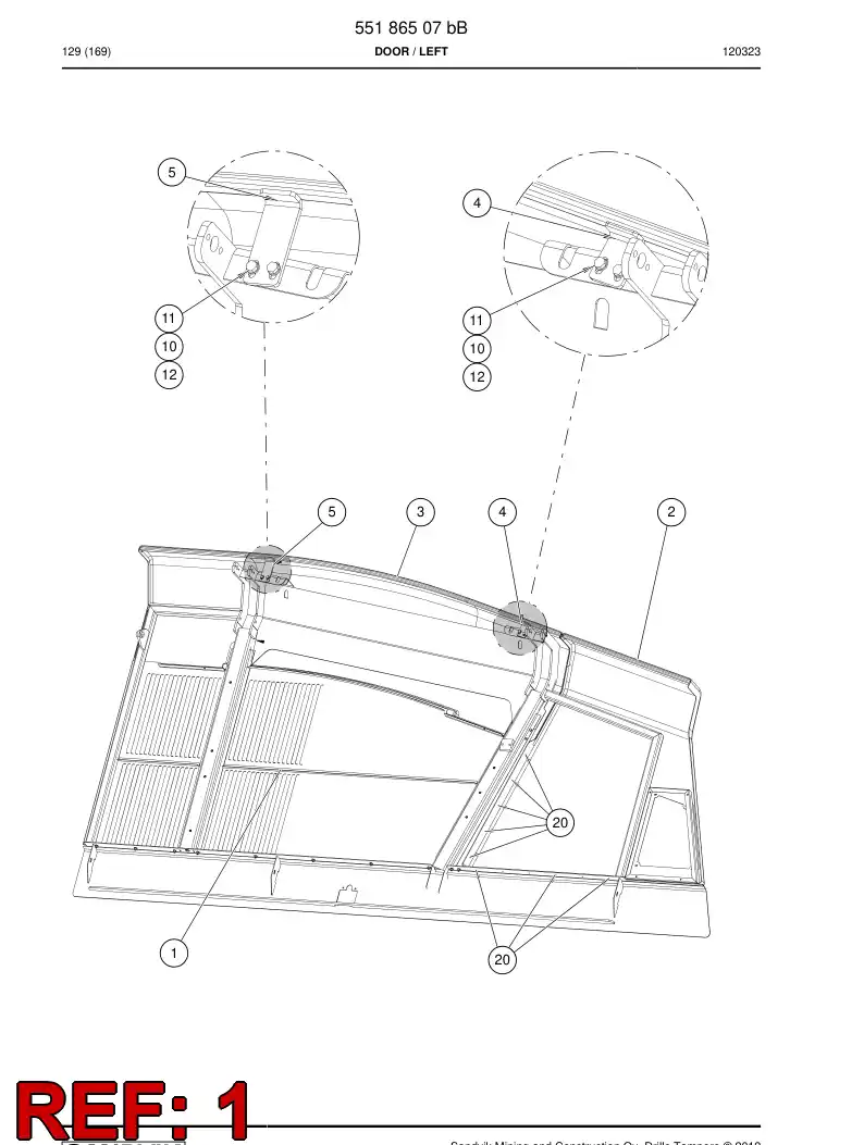 55198716 551 987 16 FRAME ASSEMBLY - Sandvik Technical Drawing