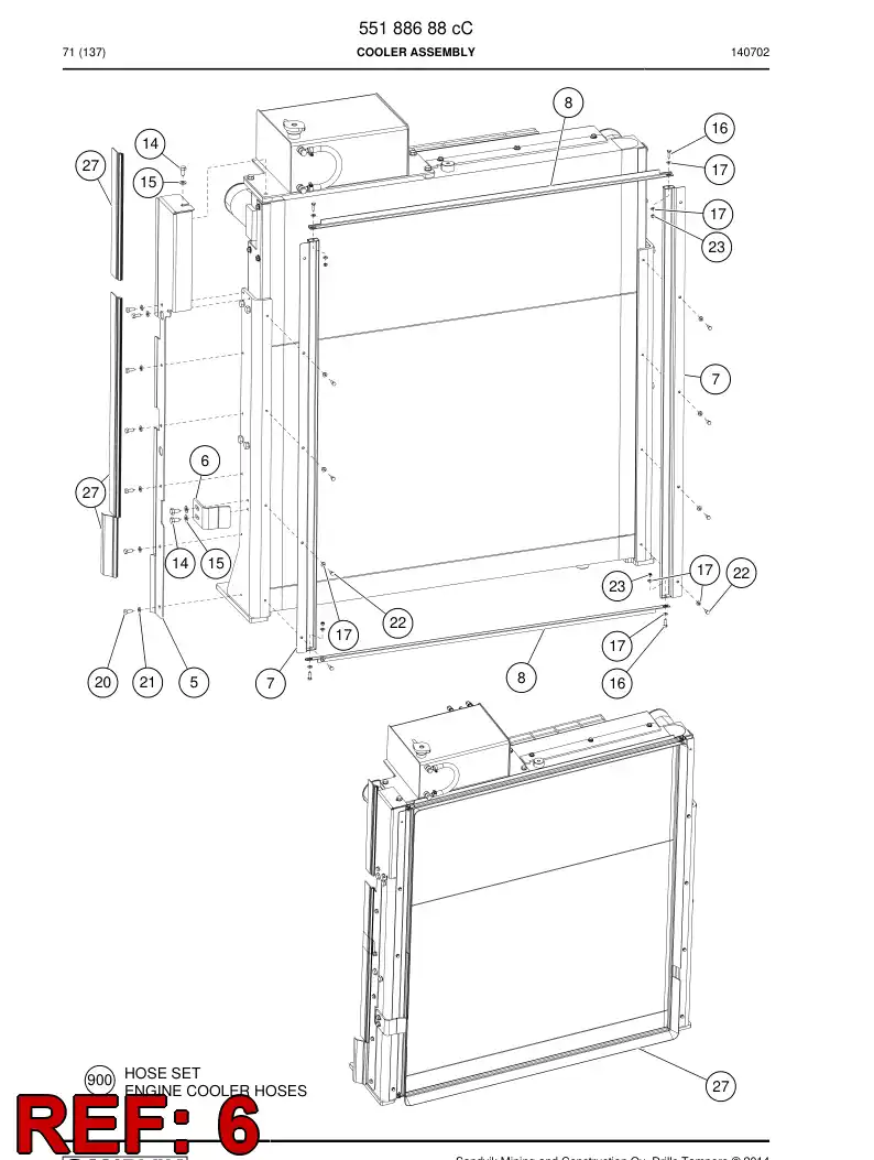 55198817 551 988 17 Plate - Sandvik Technical Drawing