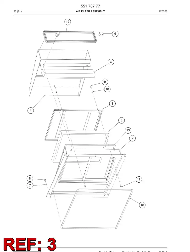 55198895 551 988 95 Bracket - Sandvik Technical Drawing