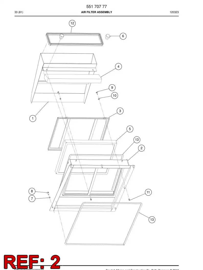 55198897 551 988 97 Frame - Sandvik Technical Drawing