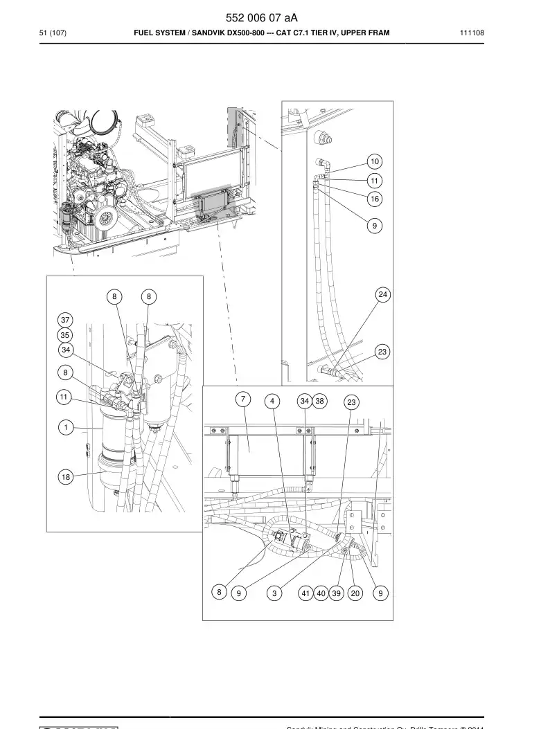 55199032c 551 990 32c Filter, Fuel - Sandvik Technical Drawing