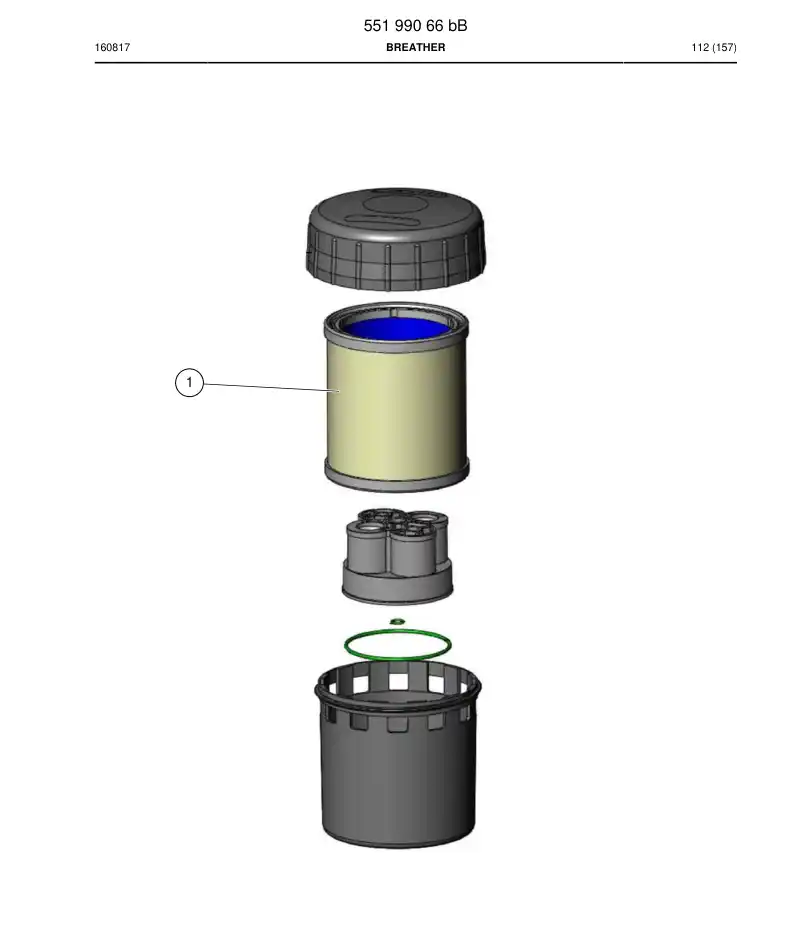 55199068b 551 990 68b Filter Element, Breather - Sandvik Technical Drawing