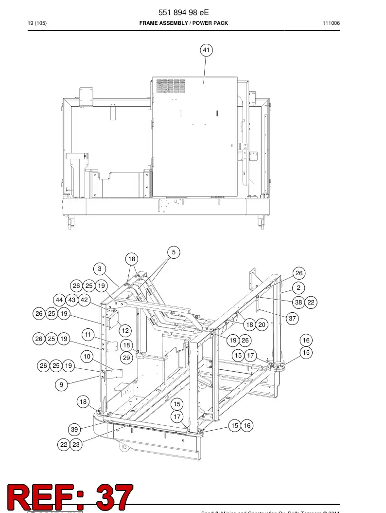 55199099 551 990 99 Plate - Sandvik Technical Drawing