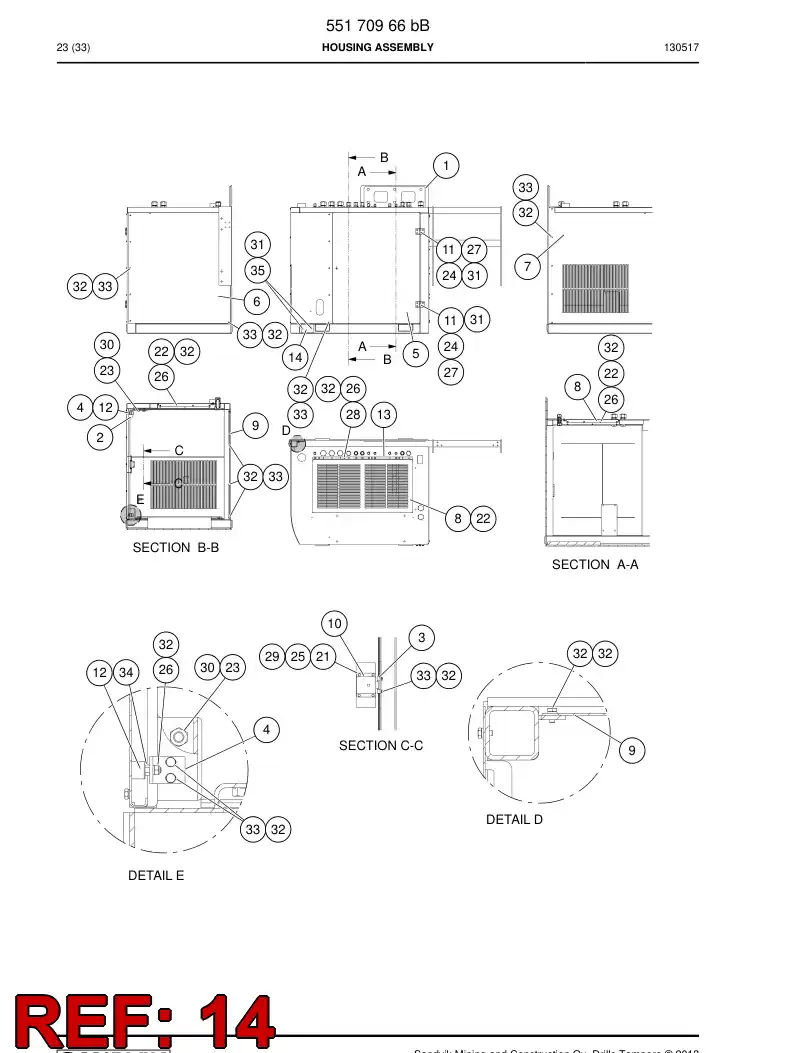 55199101 551 991 01 Cover - Sandvik Technical Drawing