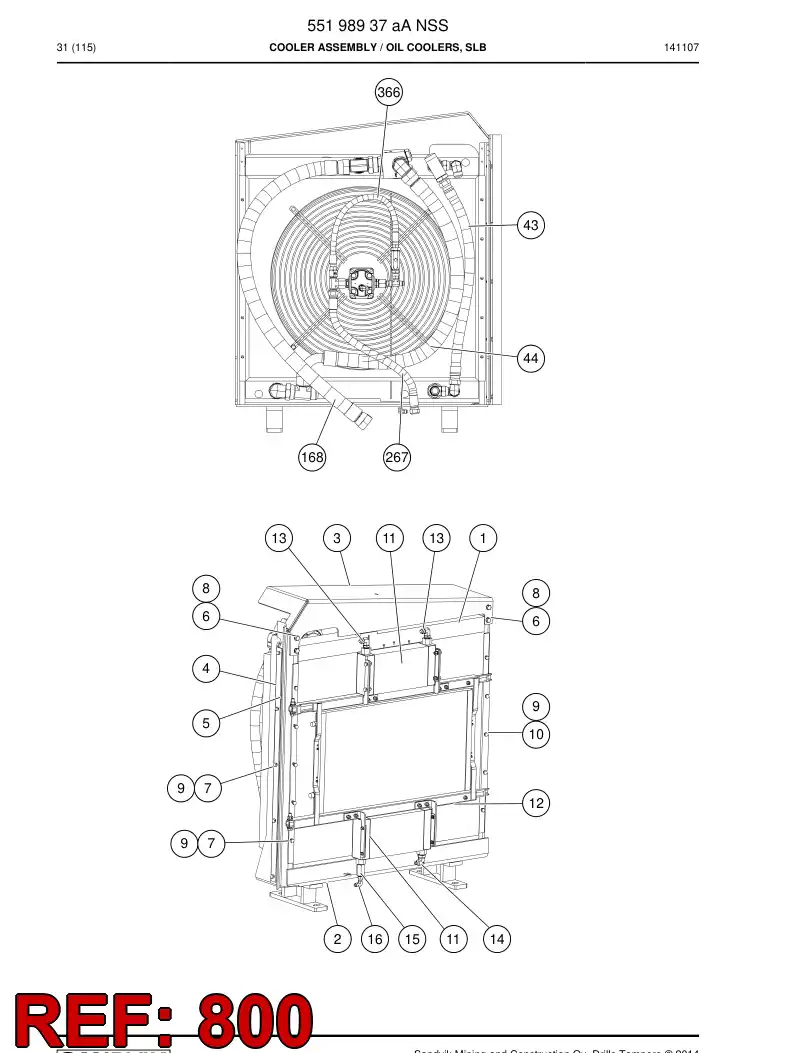 55199117d 551 991 17d Hose Set - Sandvik Technical Drawing