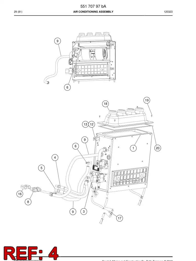 55199142 551 991 42 Hose, Refrigeration - Sandvik Technical Drawing