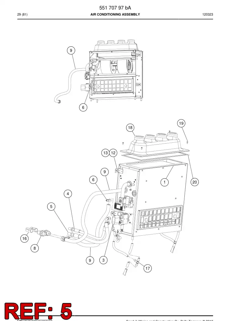 55199143 551 991 43 Hose, Refrigeration - Sandvik Technical Drawing