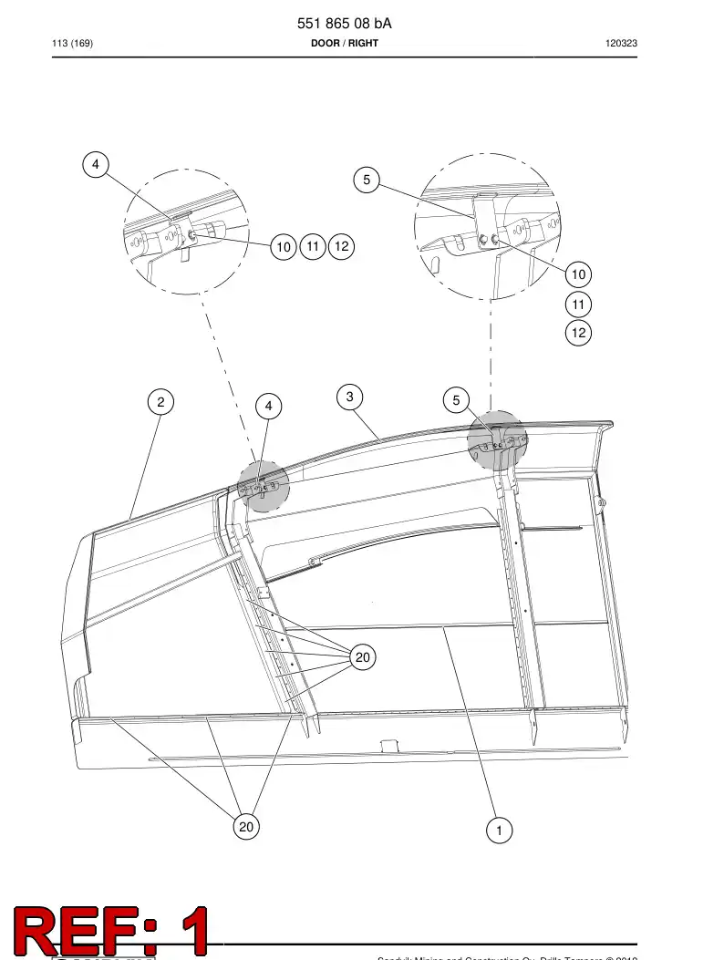 55199217 551 992 17 Frame assembly - Sandvik Technical Drawing