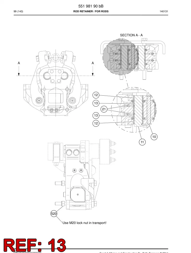 55199288 551 992 88 Bushing - Sandvik Technical Drawing