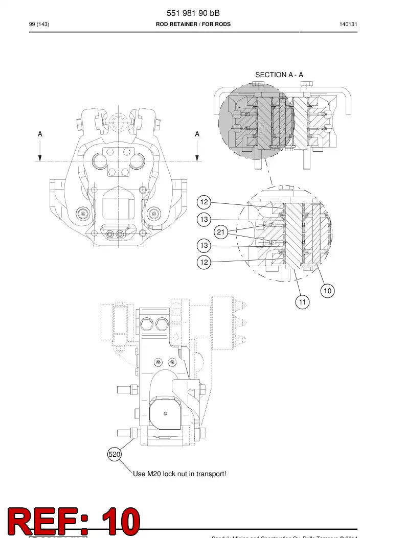 55199297 551 992 97 Pin - Sandvik Technical Drawing
