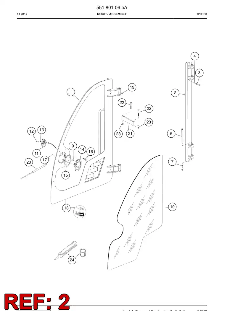 55199309 551 993 09 Plate - Sandvik Technical Drawing