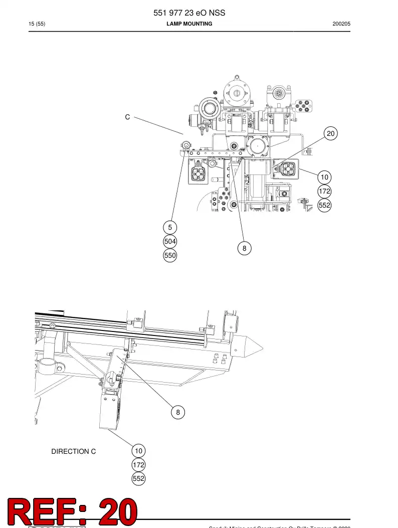 55199387 551 993 87 Plate - Sandvik Technical Drawing