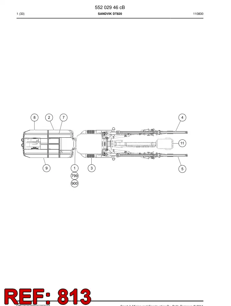55199507 551 995 07 Hosing - Sandvik Technical Drawing