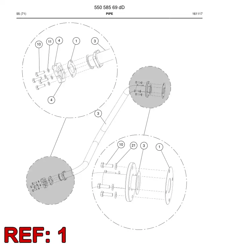 55199526a 551 995 26a Gasket - Sandvik Technical Drawing