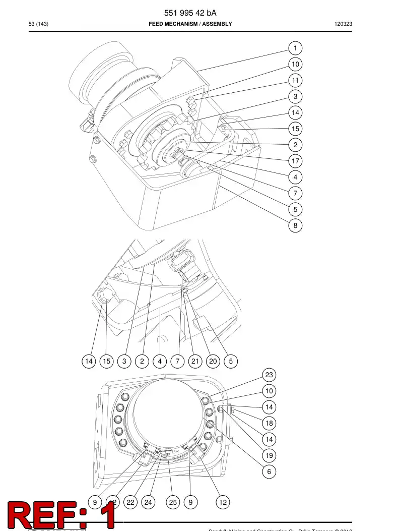 55199543a 551 995 43a Frame - Sandvik Technical Drawing