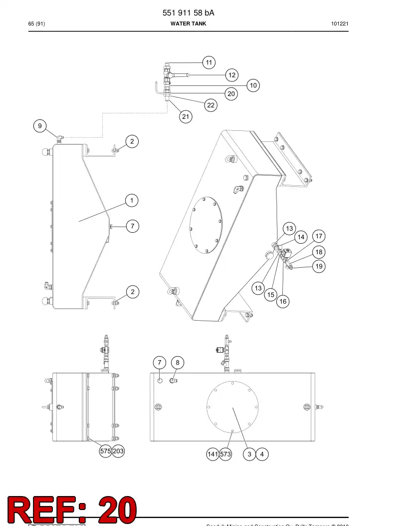55199561 551 995 61 Clip - Sandvik Technical Drawing