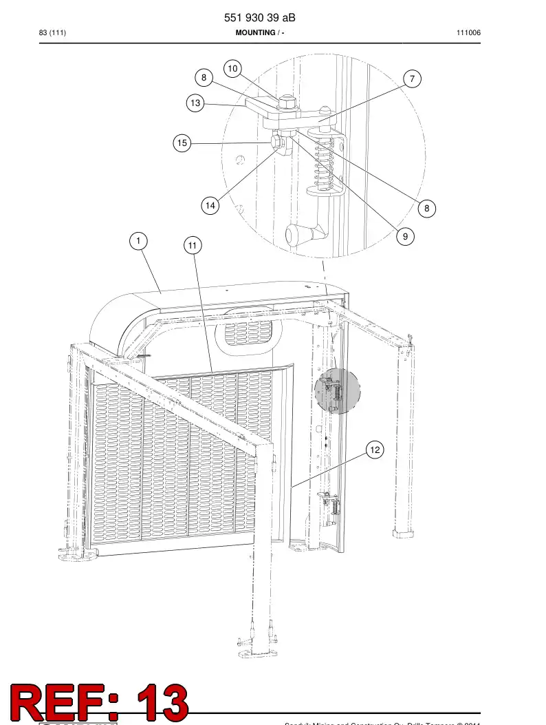 55199584 551 995 84 Plate - Sandvik Technical Drawing