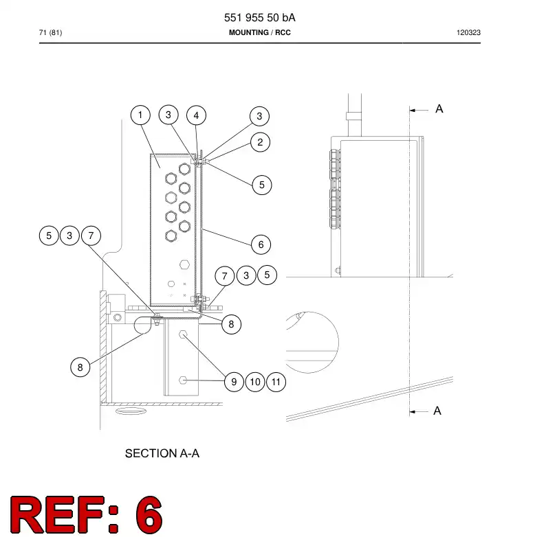 55199633a 551 996 33a Bracket - Sandvik Technical Drawing